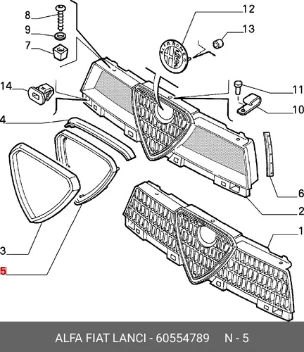 Решетка радиатора FIAT 60554789