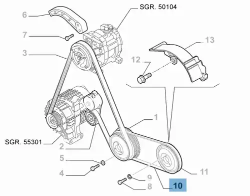 55227895 Ремень ГУР FIAT