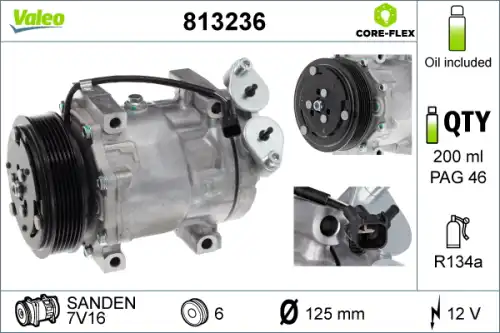 КОМПРЕССОР КОНДИЦИОНЕРА 813236 VALEO