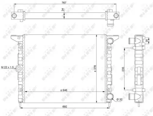 Радиатор кондиционера (конденсатор) NRF 519523