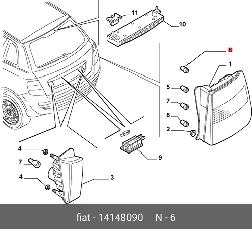 Автолампа LANCIA 14148090