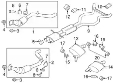 Задний глушитель LR105233 LAND ROVER