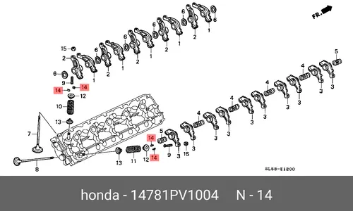  СУХАРЬ КЛАПАНА 14781PV1004 HONDA