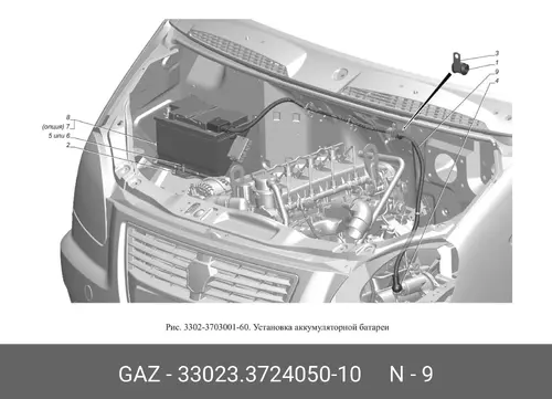 Перемычка АКБ GAZ 33023372405010