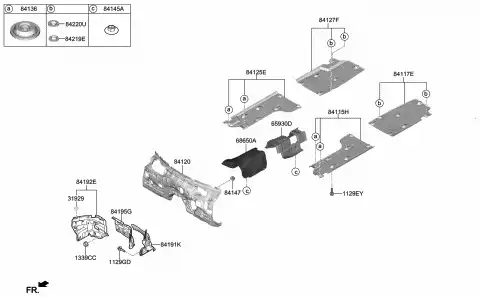 панель пола кузова 84137-G9000 HYUNDAI