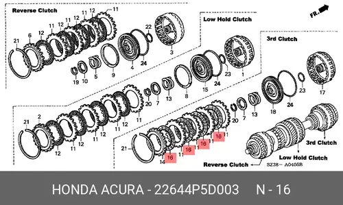 Диск сцепления HONDA 22644P5D003