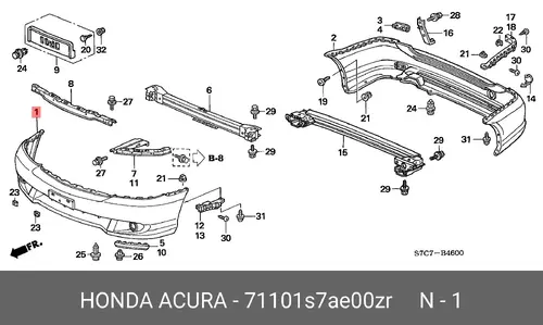 БАМПЕР (71101S7AE00ZR) HONDA