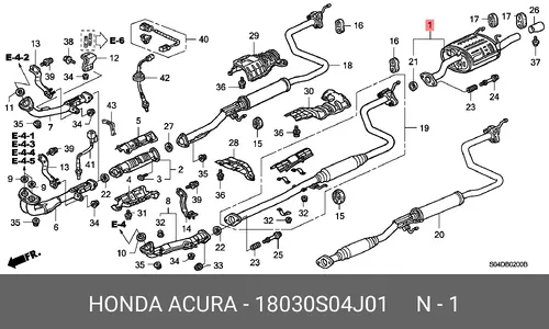 ГЛУШИТЕЛЬ 18030S04J01 HONDA
