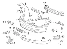 71193SDAA10 БАМПЕРА ОПОРА HONDA