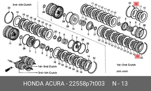 Диск сцепления HONDA 22558P7T003