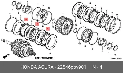 Диск сцепления HONDA 22546PPV901