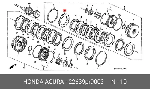 Диск сцепления HONDA 22639PR9003