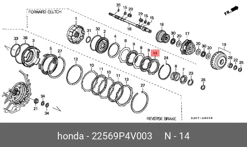Диск сцепления HONDA 22569P4V003