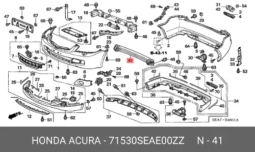 Усилитель бампера HONDA 71530SEAE00ZZ