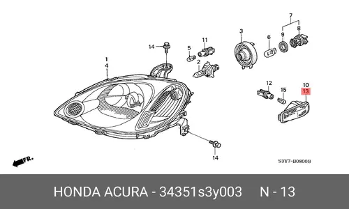 Поворотник 34351S3Y003 HONDA