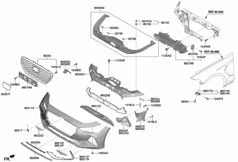 каркас переднего бампера/support assy-fr 86550G9000 MOBIS