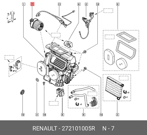 Вентилятор отопителя RENAULT 272101005R
