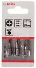 набор бит! 3 шт, 25 мм, extra hard PH1 PH2 PH3\ 2 607 001 752 BOSCH