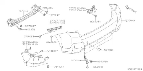 57702FL220 БАМПЕР ЗАДНИЙ SUBARU
