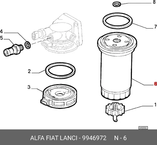 Топливный фильтр LANCIA 9946972