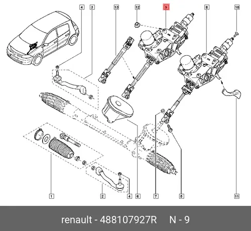 КОЛОНКА РУЛЕВАЯ ВО 488107927R RENAULT