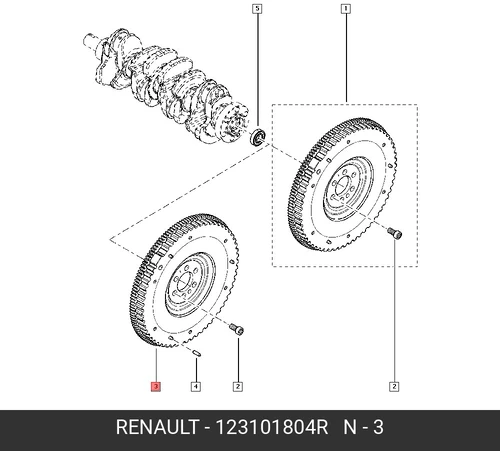 FLYWHEEL-TWIN W/DM 123101804R RENAULT
