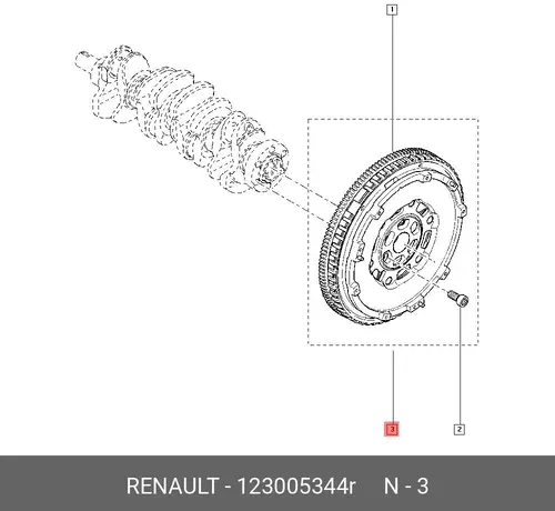 KIT-ENG FLYWHEEL A 123005344R RENAULT