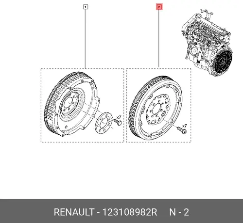 FLYWHEEL-TWIN W/DM 123108982R RENAULT