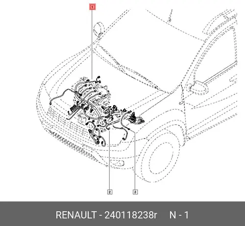 ПРОВОДКА МОТОРА 240118238R RENAULT