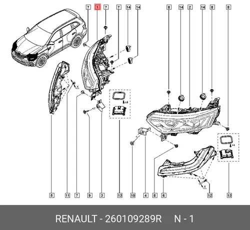 Фара RENAULT 260109289R