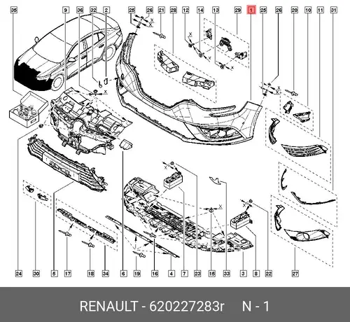 FASCIA-FR BMPR 620227283R RENAULT
