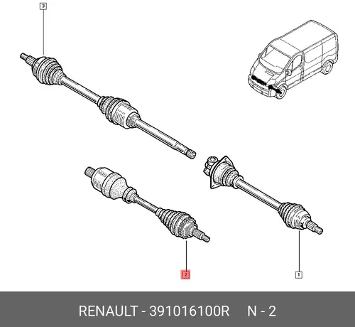 ПРИВОД ПЕР ЛЕВ 391016100R RENAULT