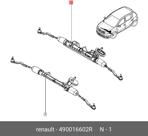Рулевая рейка RENAULT 490016602R