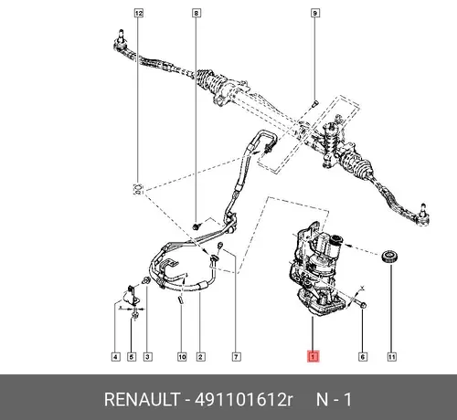 Насос гидроусилителя руля RENAULT 491101612R