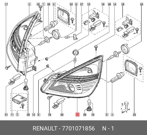 Фара RENAULT 7701071856