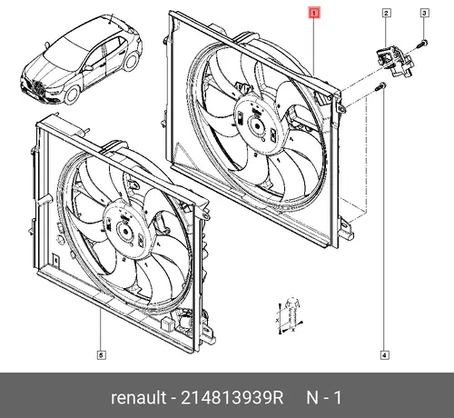UNIT- MOTOR FAN 214813939R RENAULT