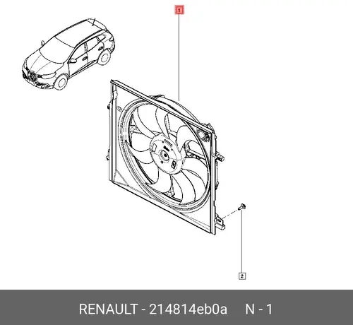 SHROUD ASSY-W/MOTO 214814EB0A RENAULT