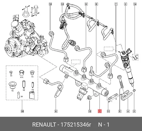 RAIL-DIESEL, INJEC 175215346R RENAULT