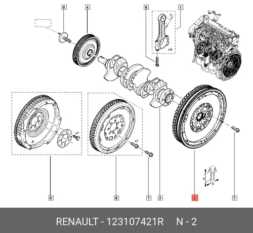 FLYWHEEL ASSY-ENG 123107421R RENAULT