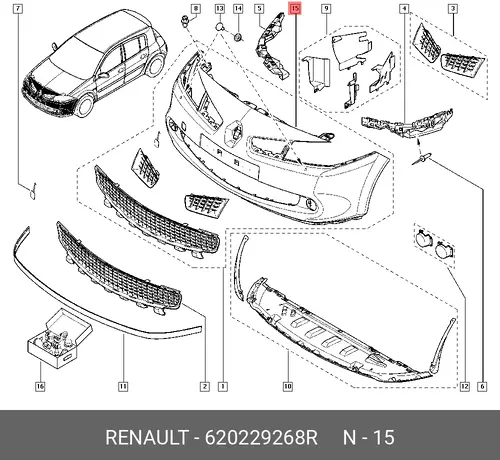 FASCIA ASSY-FR BMP 620229268R RENAULT