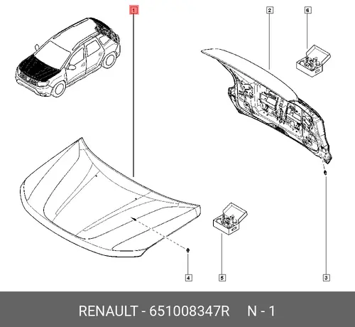 MOTORHAUBE DN48 651008347R RENAULT
