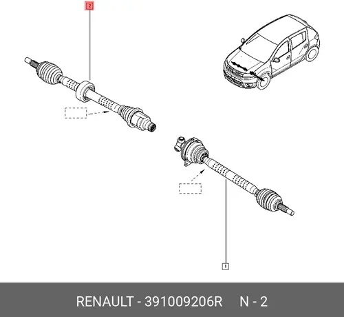 ПРИВОД ПЕР ПРАВ (МЕТ) 391009206R RENAULT