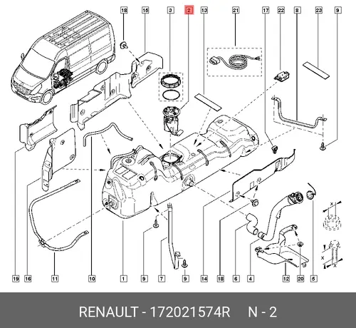 MODULE-GAUGE 172021574R RENAULT