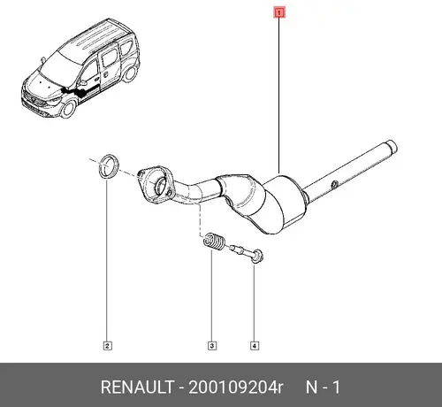 DOWNPIPE-EXHAUST, 200109204R RENAULT