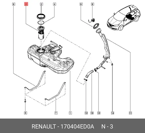 PUMP COMPL-FUEL 170404ED0A RENAULT