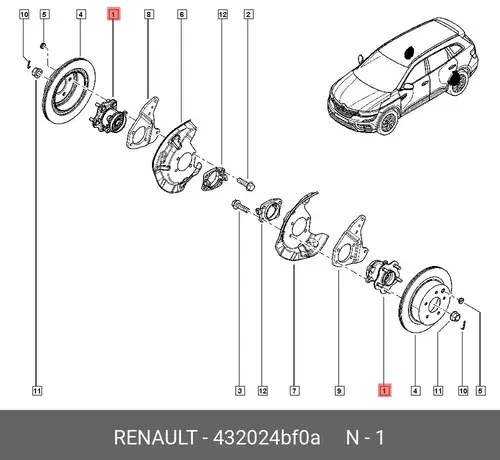 Ступица RENAULT 432024BF0A