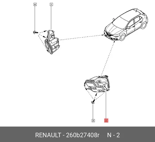 Фара RENAULT 260B27408R