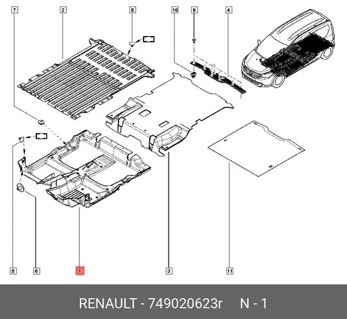 Коврики в салон RENAULT 749020623R