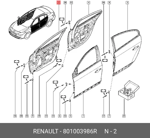 DOOR ASSY 801003986R RENAULT