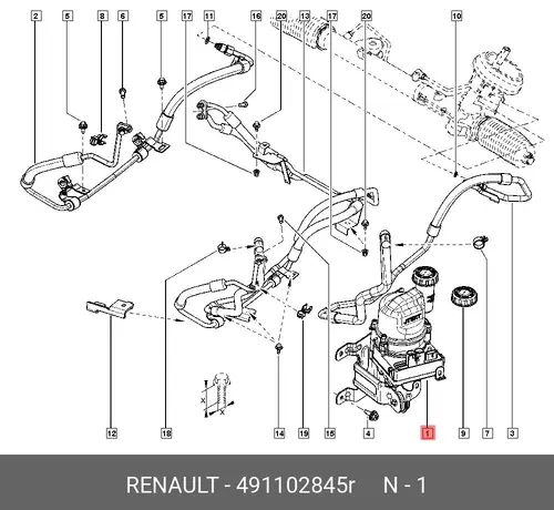 Насос гидроусилителя руля RENAULT 491102845R
